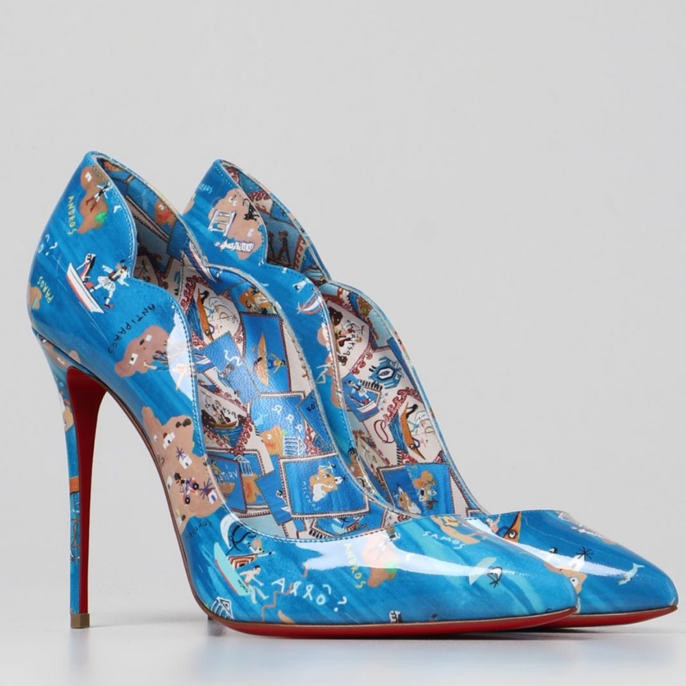 Christian Louboutin Hot Chick 100 Painted Patent Leather Pump